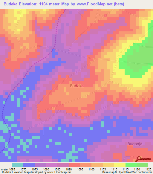 Budaka,Uganda Elevation Map