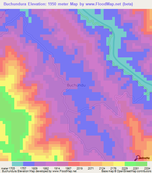 Buchundura,Uganda Elevation Map
