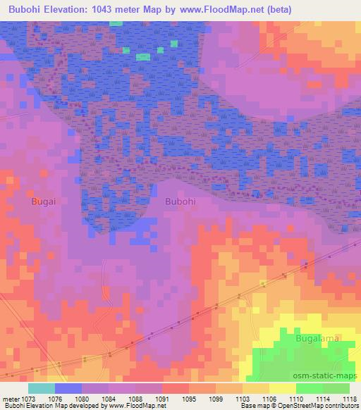 Bubohi,Uganda Elevation Map