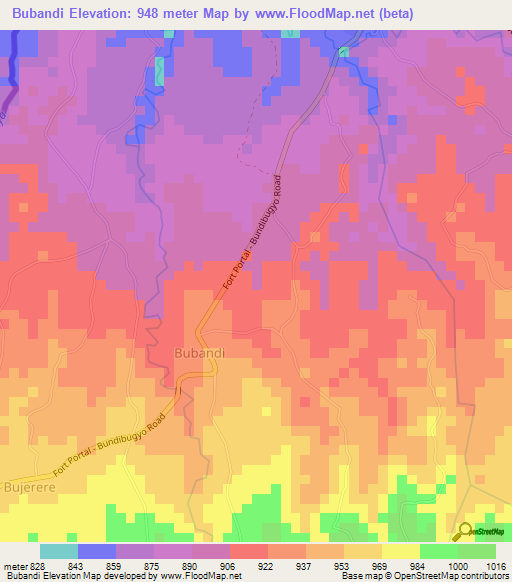 Bubandi,Uganda Elevation Map