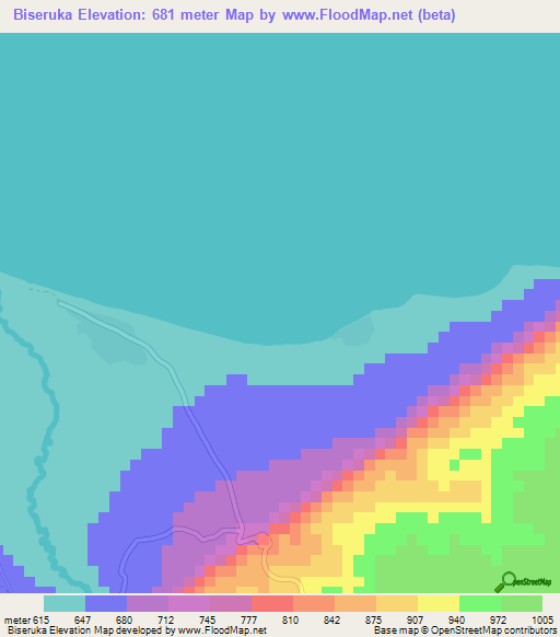 Biseruka,Uganda Elevation Map