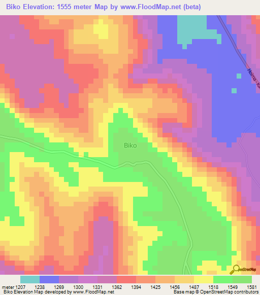 Biko,Uganda Elevation Map