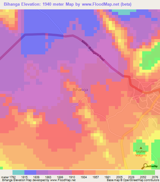 Bihanga,Uganda Elevation Map