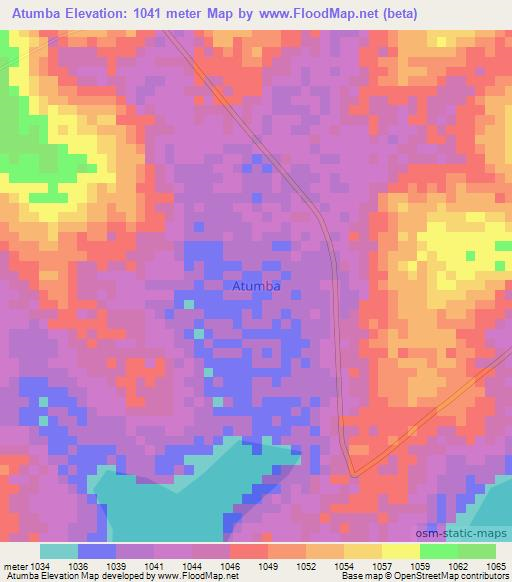 Atumba,Uganda Elevation Map