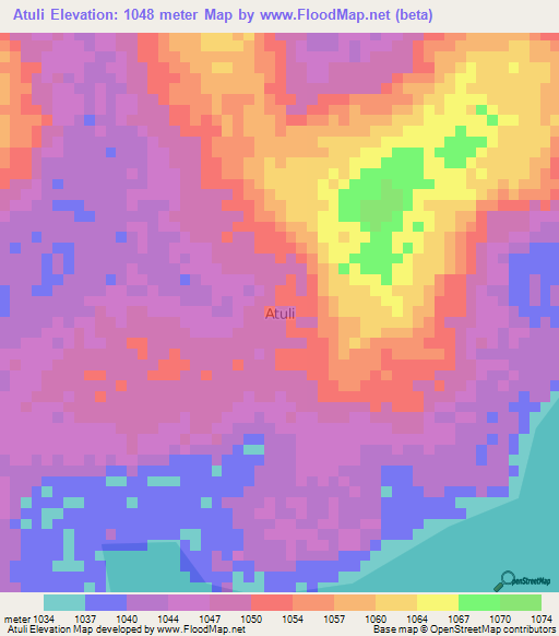 Atuli,Uganda Elevation Map