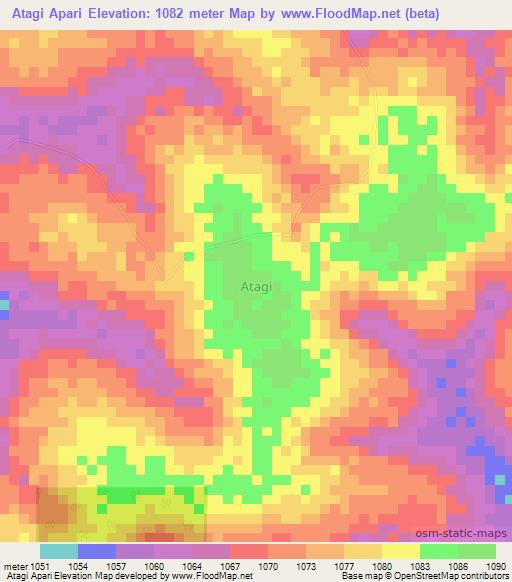 Atagi Apari,Uganda Elevation Map