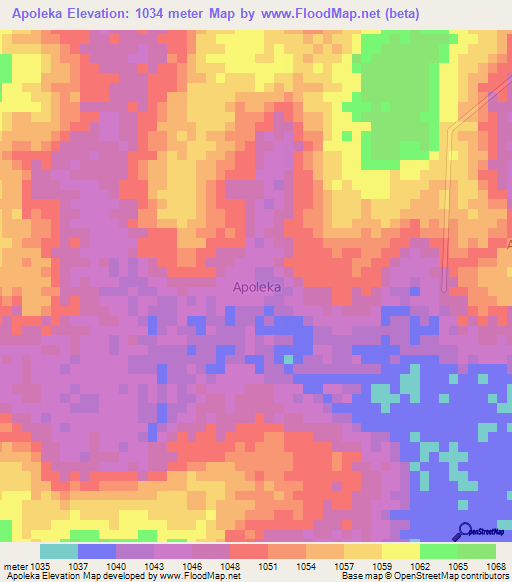 Apoleka,Uganda Elevation Map