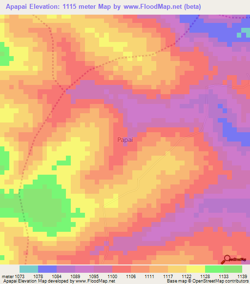 Apapai,Uganda Elevation Map