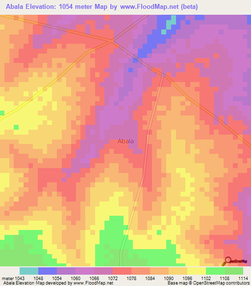Abala,Uganda Elevation Map