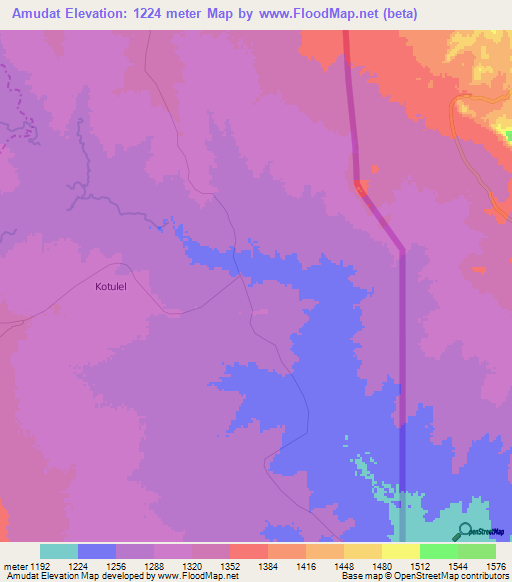 Amudat,Uganda Elevation Map