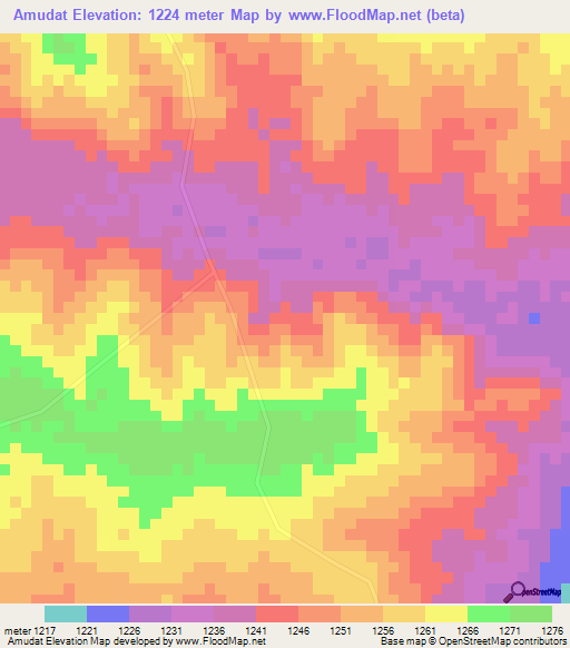 Amudat,Uganda Elevation Map