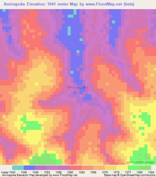 Aminapoke,Uganda Elevation Map