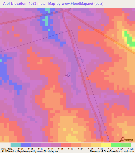 Aloi,Uganda Elevation Map