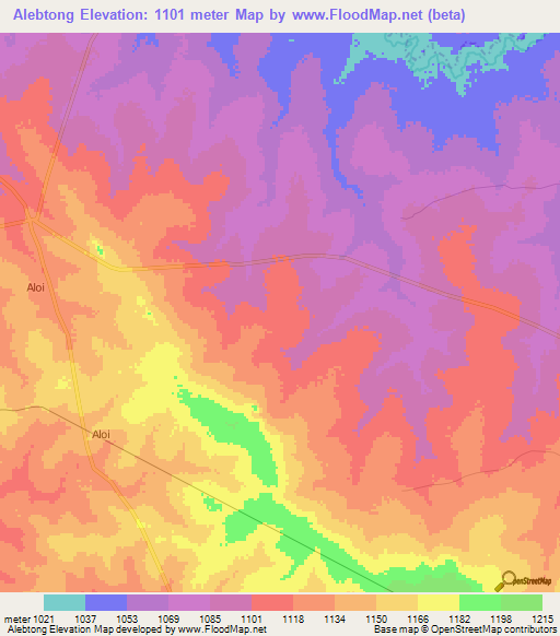 Alebtong,Uganda Elevation Map