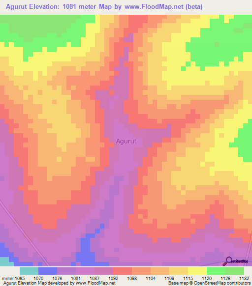 Agurut,Uganda Elevation Map