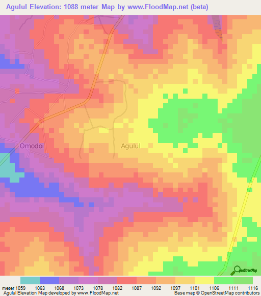 Agulul,Uganda Elevation Map