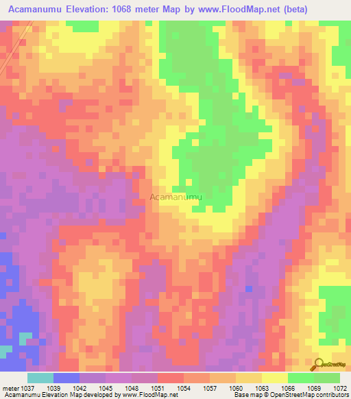 Acamanumu,Uganda Elevation Map