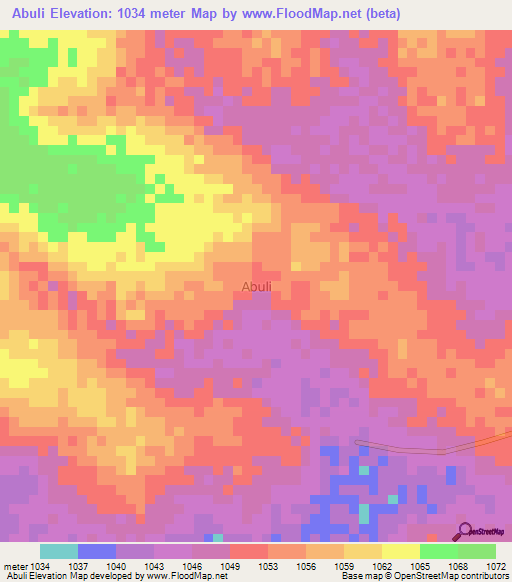 Abuli,Uganda Elevation Map