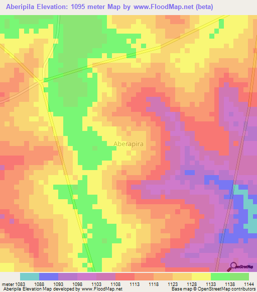 Aberipila,Uganda Elevation Map
