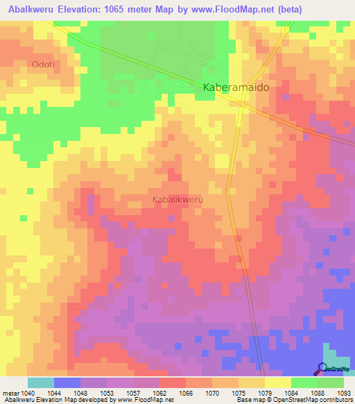 Abalkweru,Uganda Elevation Map