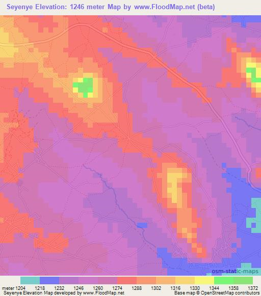 Seyenye,Malawi Elevation Map