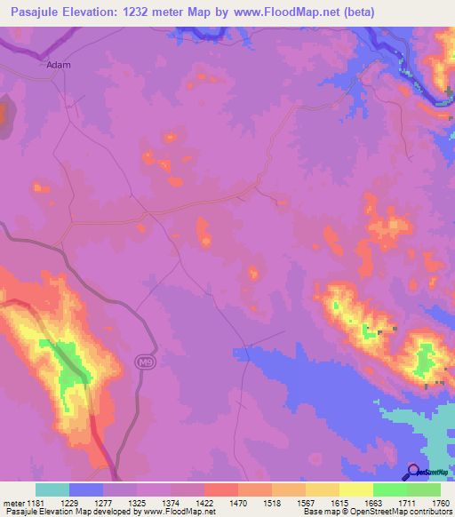 Pasajule,Malawi Elevation Map