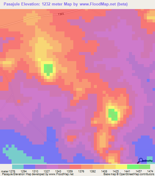 Pasajule,Malawi Elevation Map