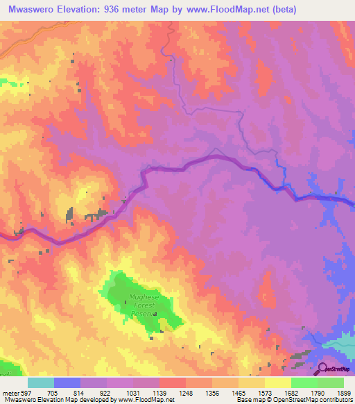 Mwaswero,Malawi Elevation Map