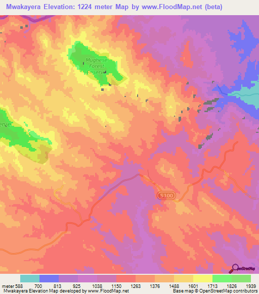 Mwakayera,Malawi Elevation Map