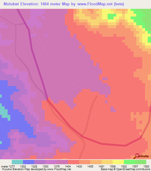 Mulukwi,Malawi Elevation Map