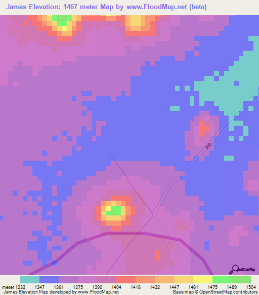 James,Malawi Elevation Map