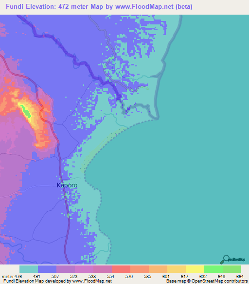 Fundi,Malawi Elevation Map