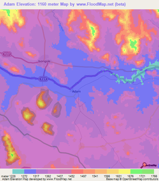 Adam,Malawi Elevation Map
