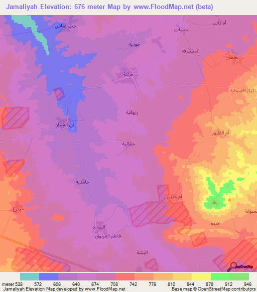 Jamaliyah,Syria Elevation Map