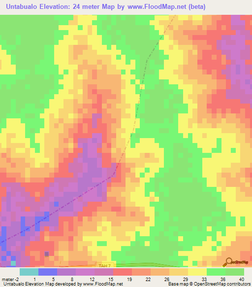 Untabualo,Guinea-Bissau Elevation Map