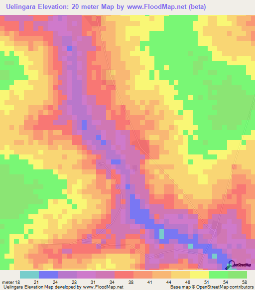 Uelingara,Guinea-Bissau Elevation Map