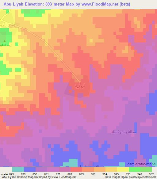 Abu Liyah,Syria Elevation Map