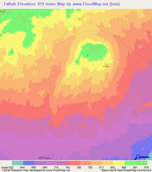 Tafhah,Syria Elevation Map