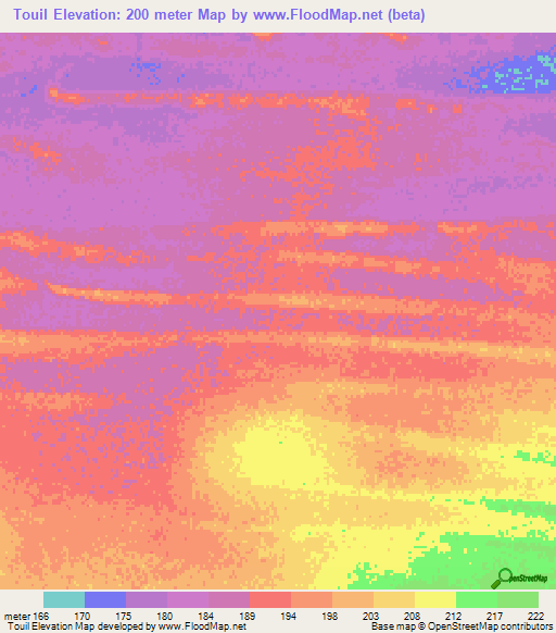 Touil,Mauritania Elevation Map