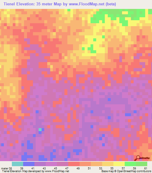 Tienel,Mauritania Elevation Map