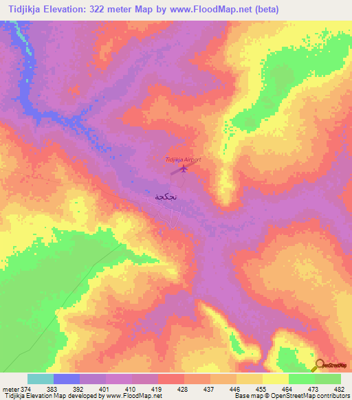 Tidjikja,Mauritania Elevation Map