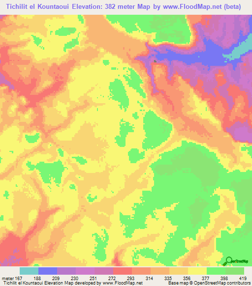 Tichilit el Kountaoui,Mauritania Elevation Map