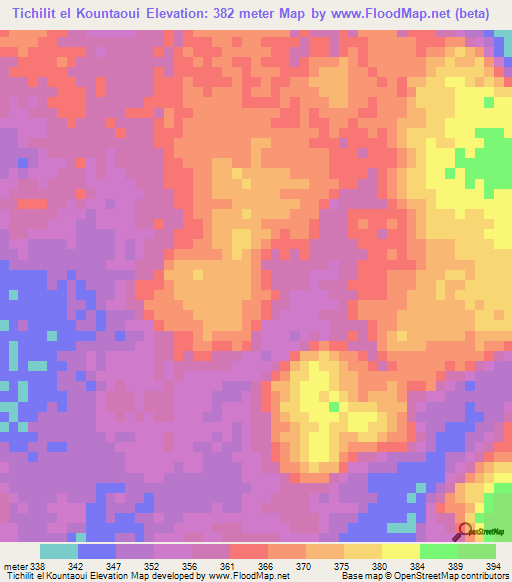 Tichilit el Kountaoui,Mauritania Elevation Map