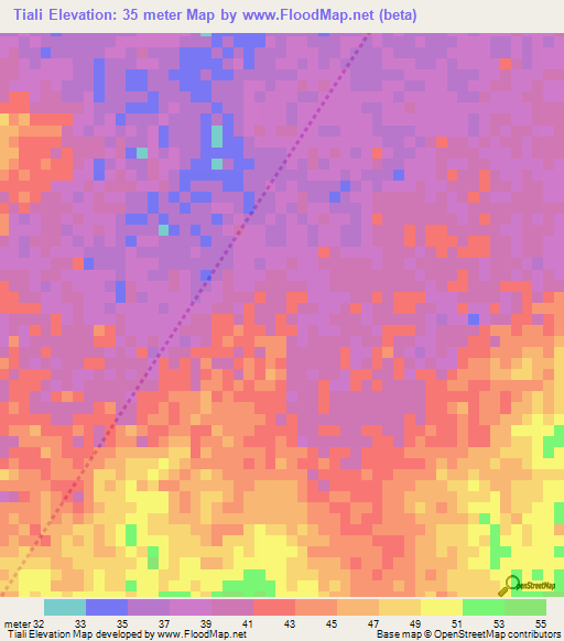 Tiali,Mauritania Elevation Map