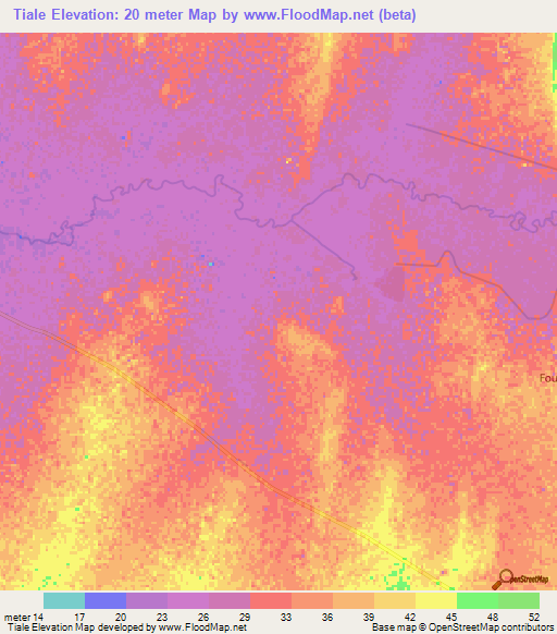 Tiale,Mauritania Elevation Map
