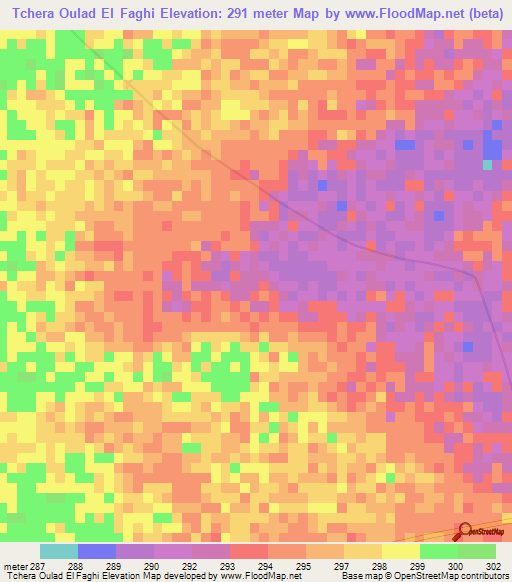 Tchera Oulad El Faghi,Mauritania Elevation Map