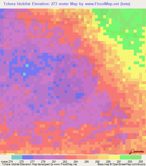 Tchera Idobilat,Mauritania Elevation Map