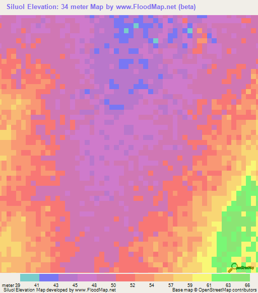Siluol,Mauritania Elevation Map