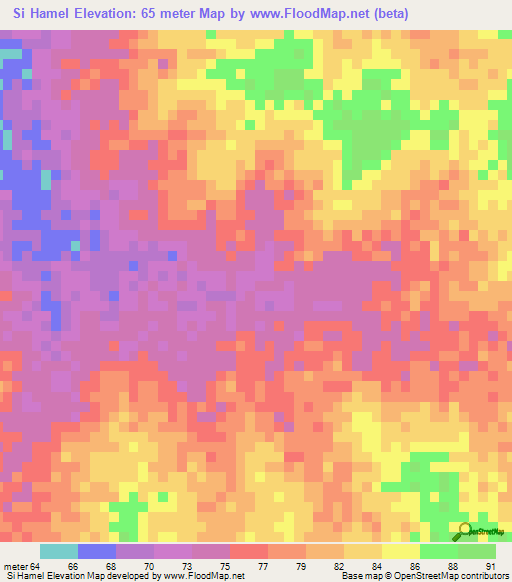 Si Hamel,Mauritania Elevation Map
