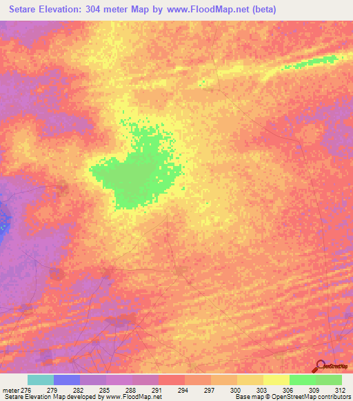 Setare,Mauritania Elevation Map